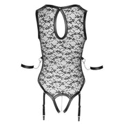 Body in pizzo trasparente con dettagli bondage