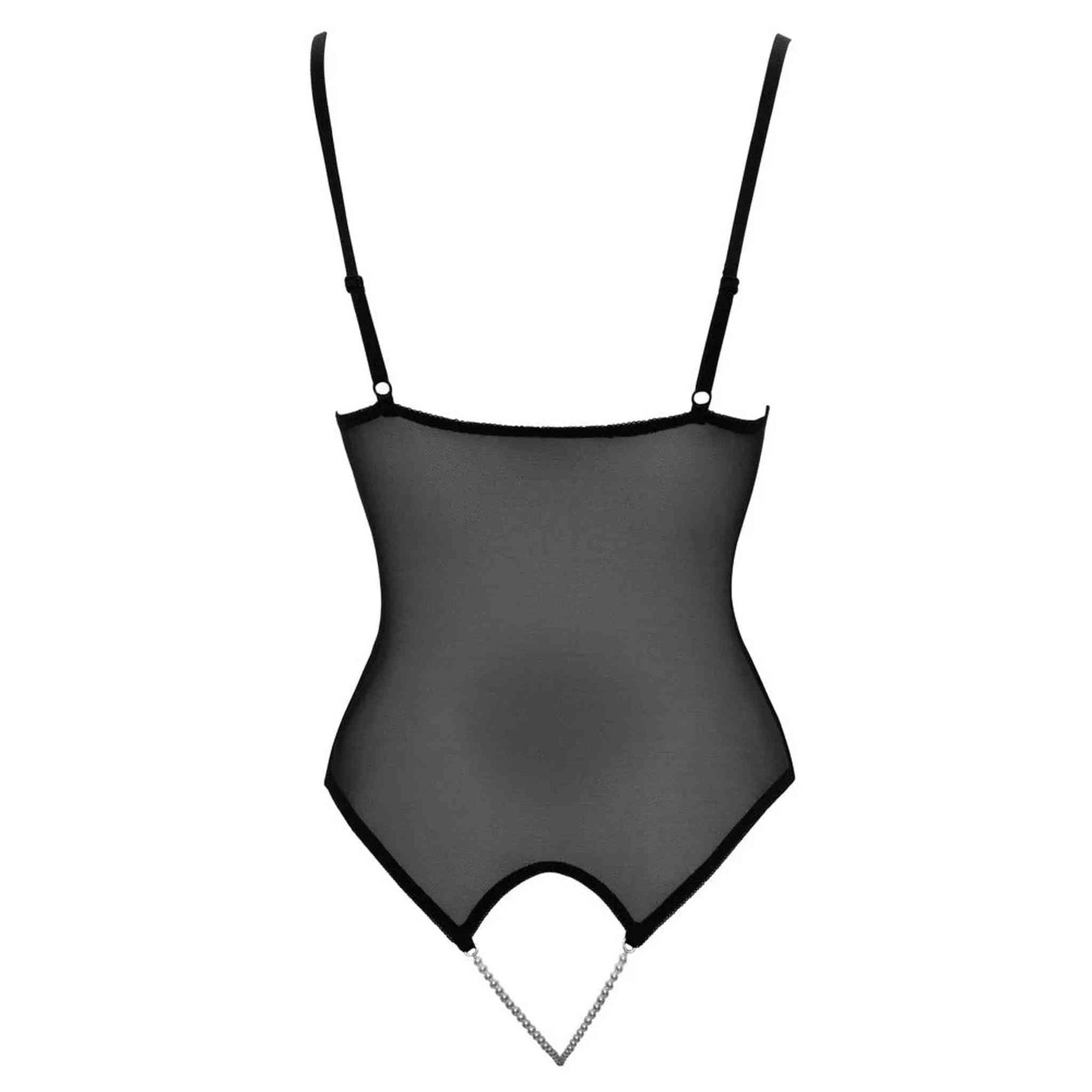 Body nero aperto sui seni e all'inguine