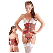 Body scolaretta con clip regiccalze e perizoma aperto