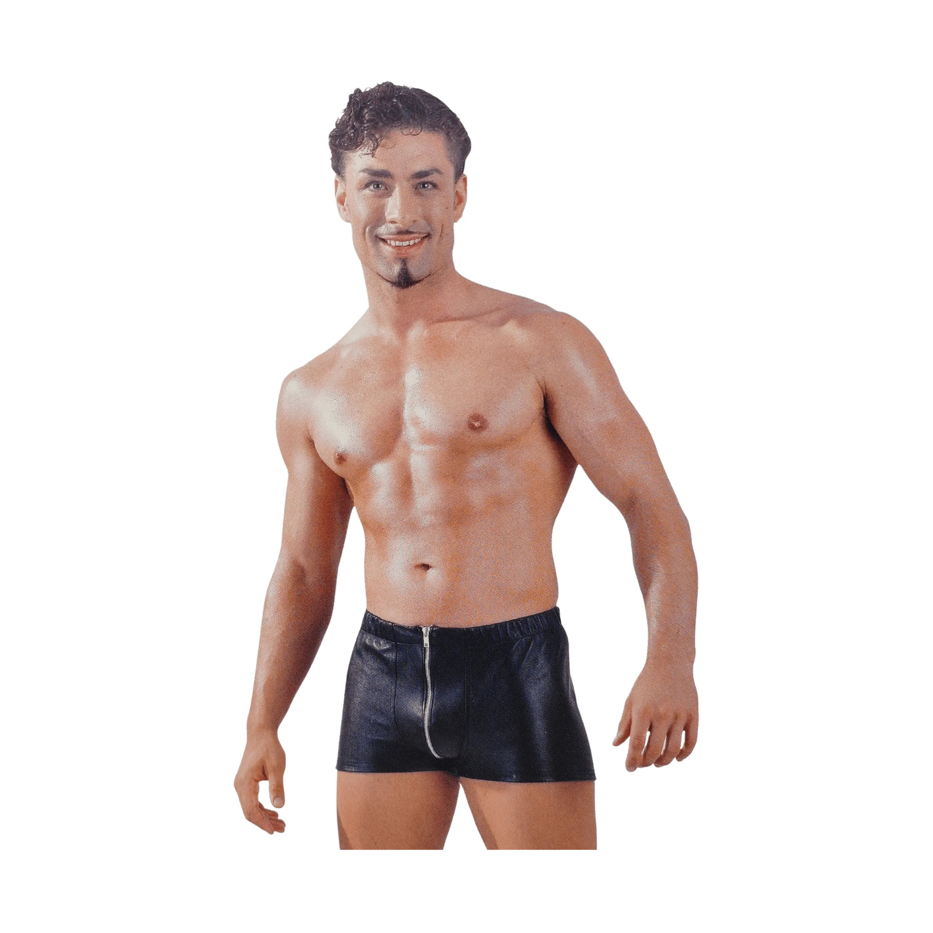Boxer in pelle vera con zip anteriore - Taglia M