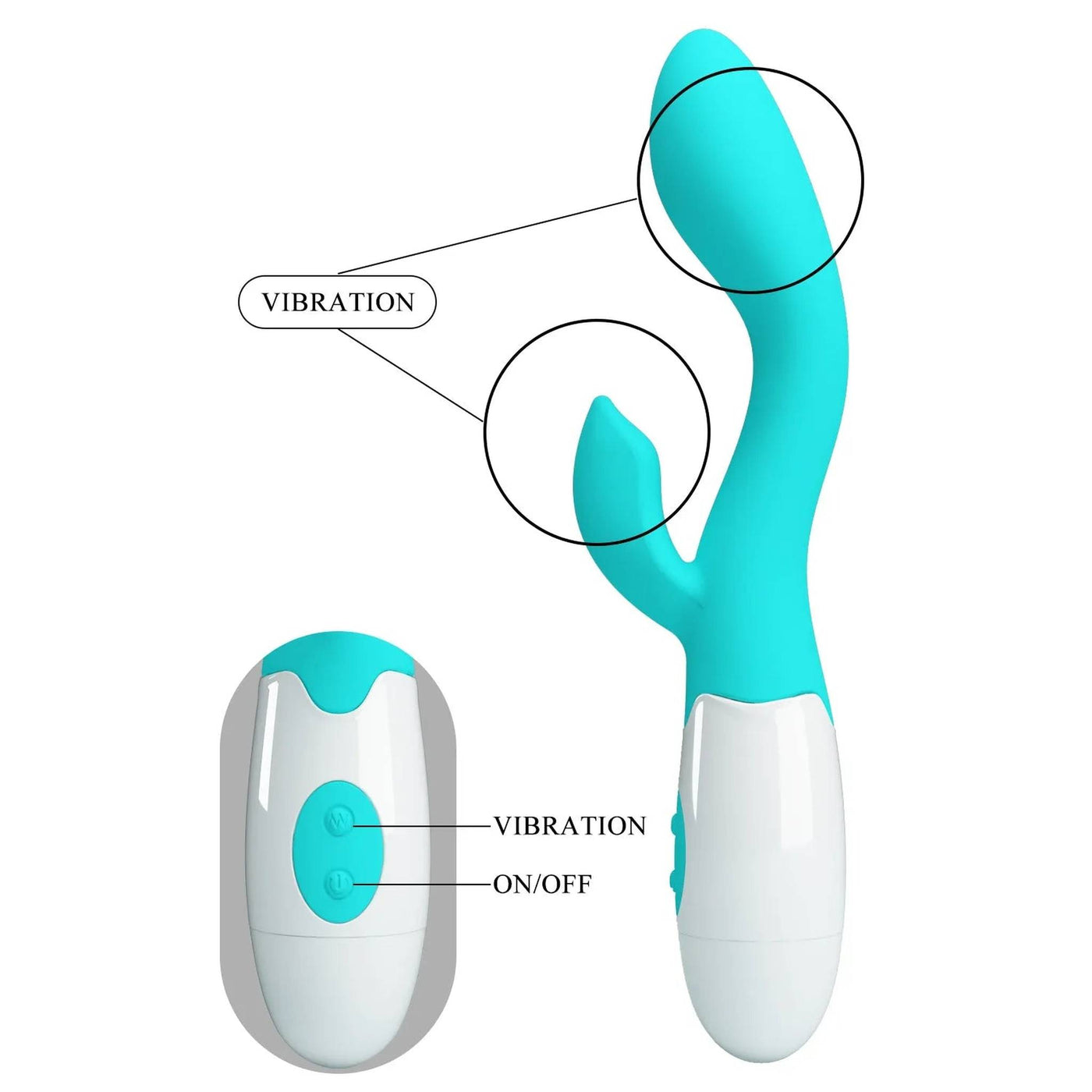 Brighty Vibratore Rabbit con 30 modalità di vibrazione
