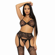 Brilliant Set - Reggiseno, Perizoma e Collant con apertura inguinale