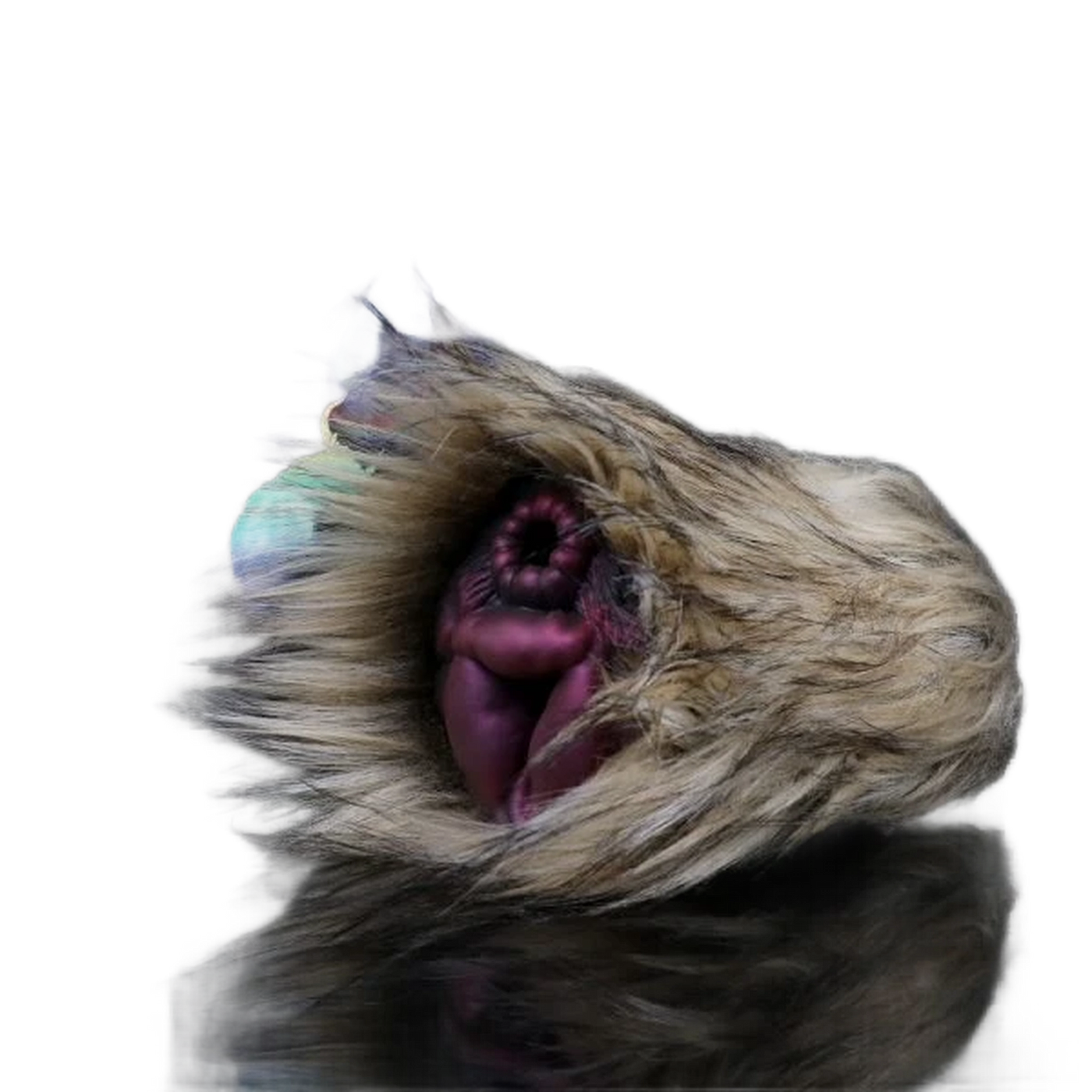 Bristle dog Furry Pussy Sex Toy Male Masturbators With Dual Channel