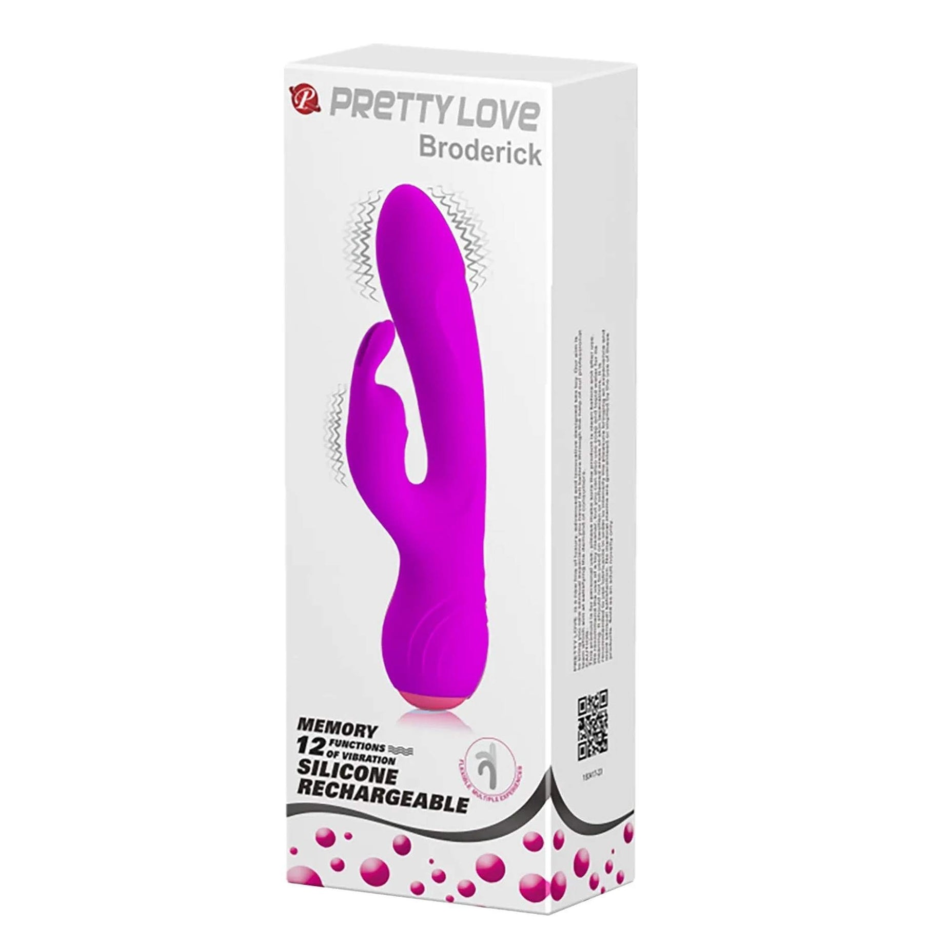 Broderick Vibratore Rabbit in Silicone con 12 diverse modalità di vibrazione