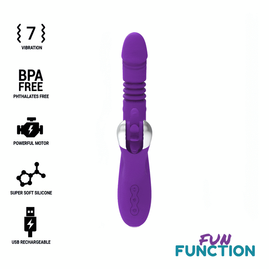 Bunny Funny Up &amp; Down - Vibrator with up and down function and with oral sex clitoral stimulator