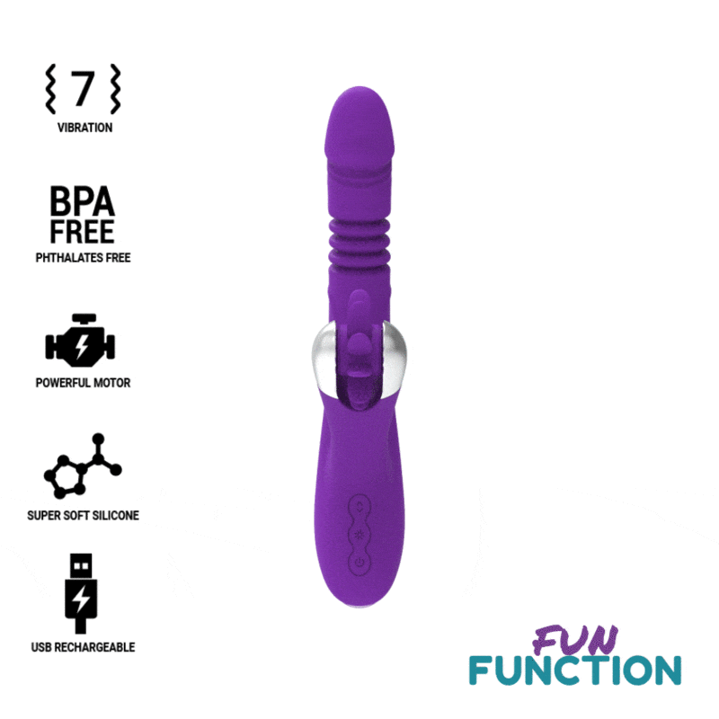 Bunny Funny Up &amp; Down - Vibrator with up and down function and with oral sex clitoral stimulator