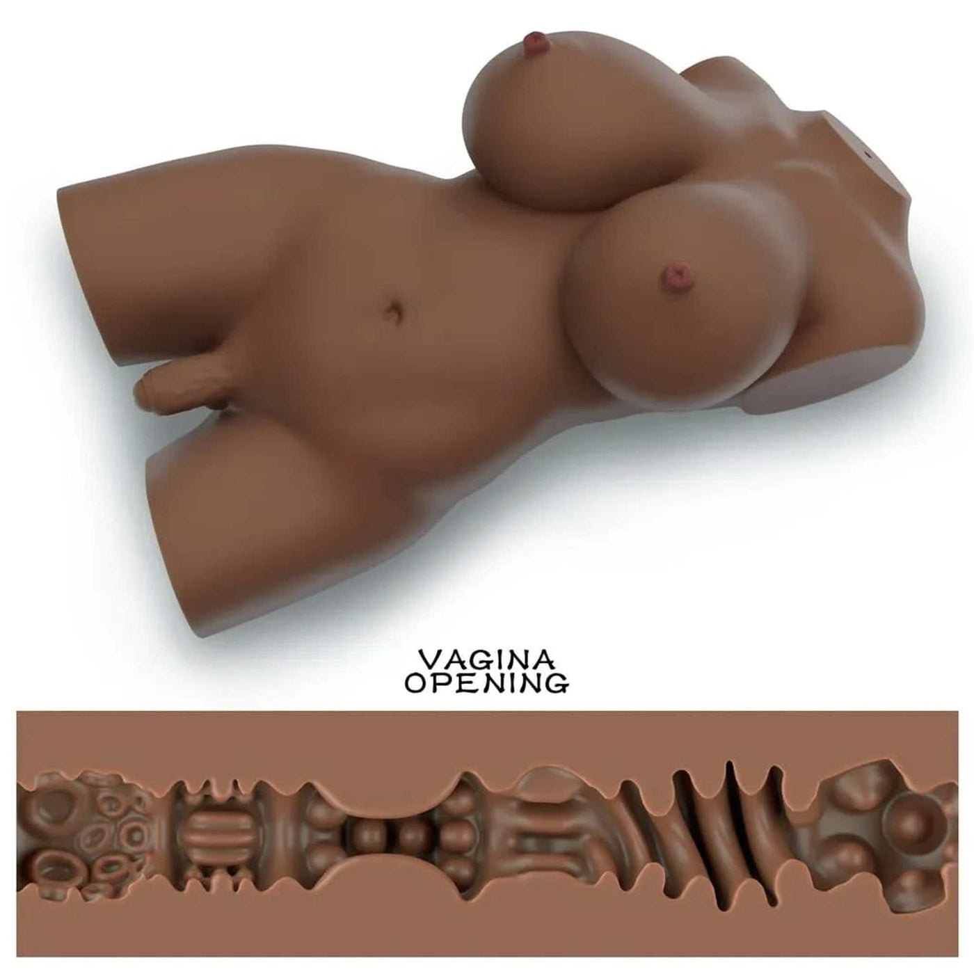 Busto Trans Marrone Con Seno Prosperoso
