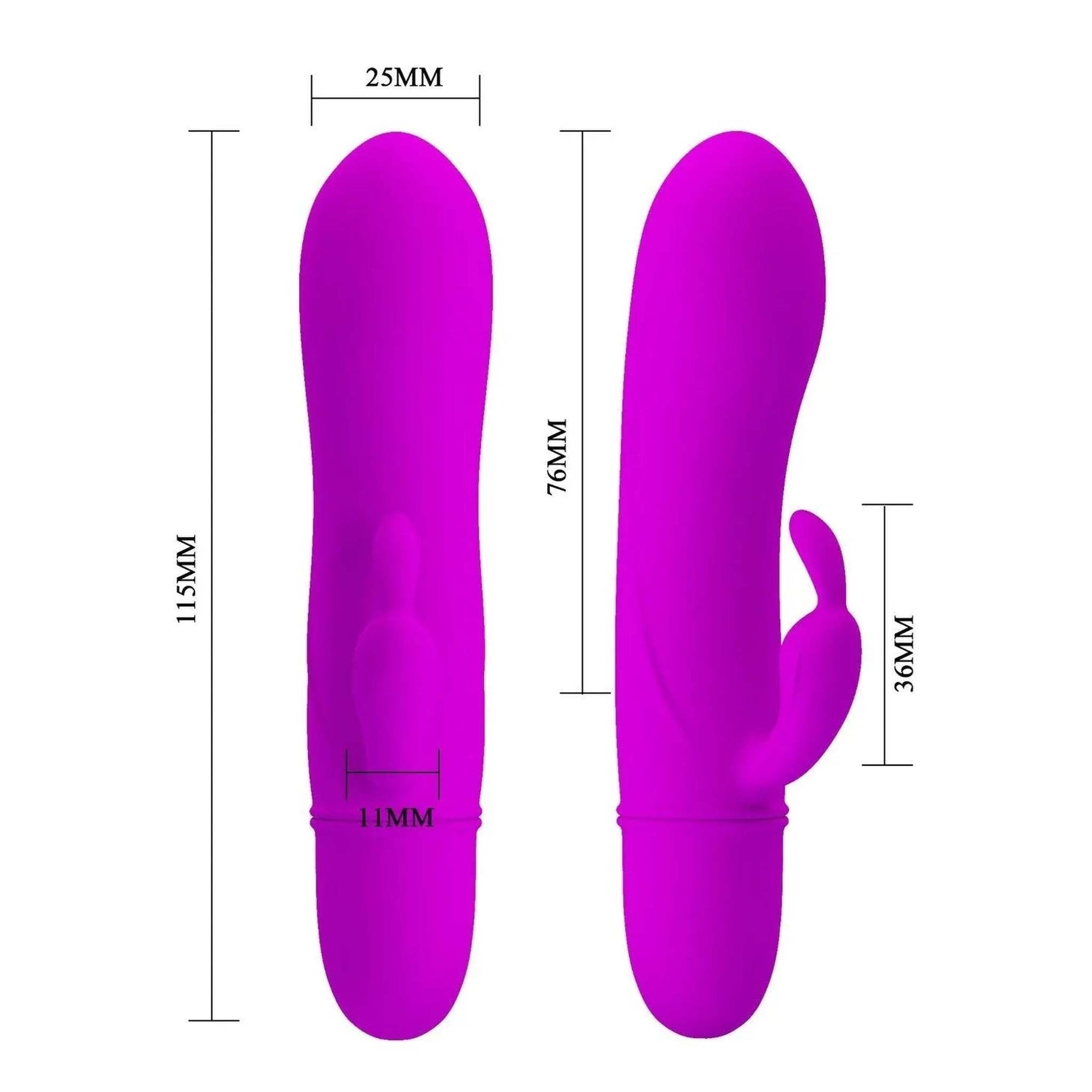 Caesar Mini Vibratore Rabbit in Silicone con 10 vibrazioni diverse