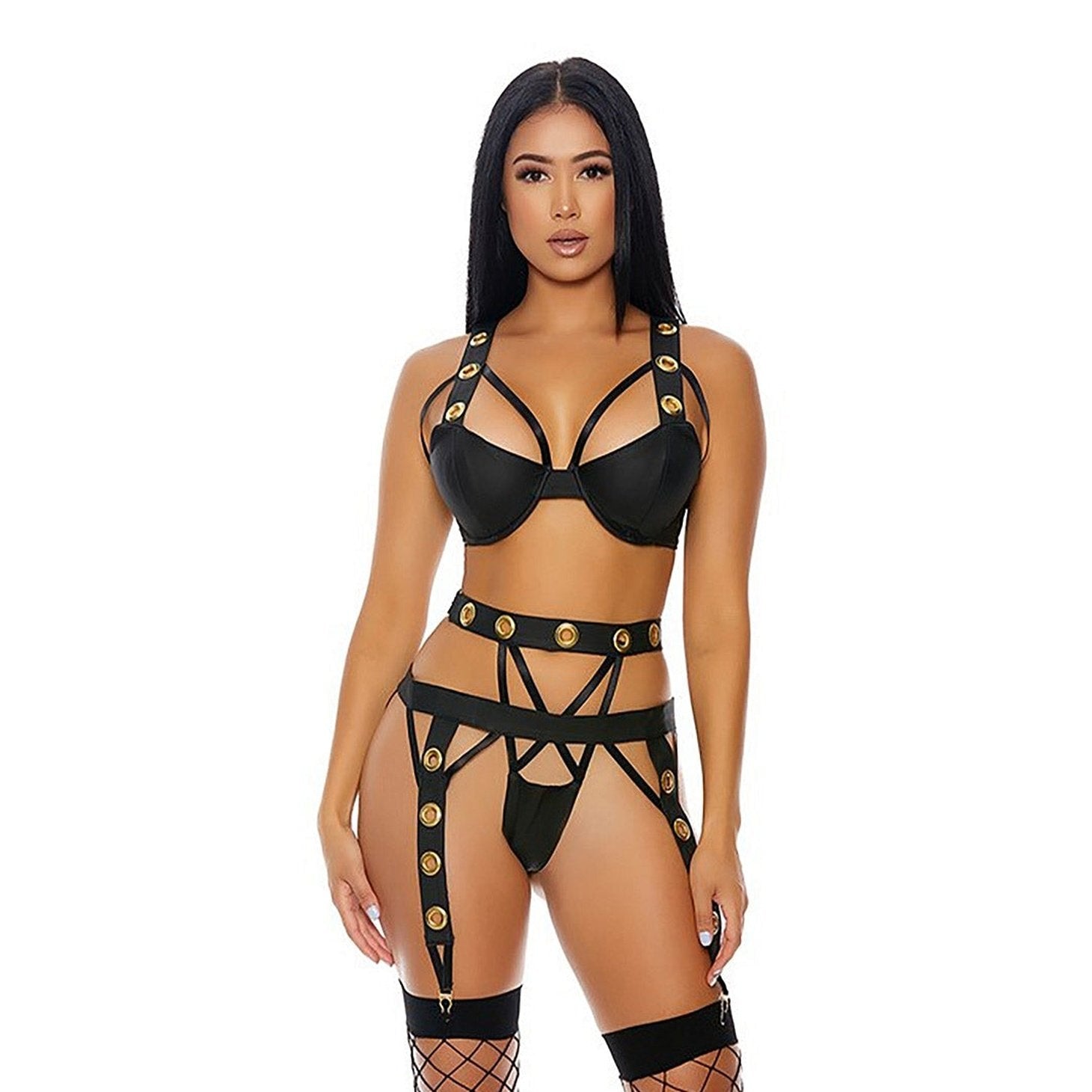 Caged Babe Lingerie Set - Black - GoEstasy