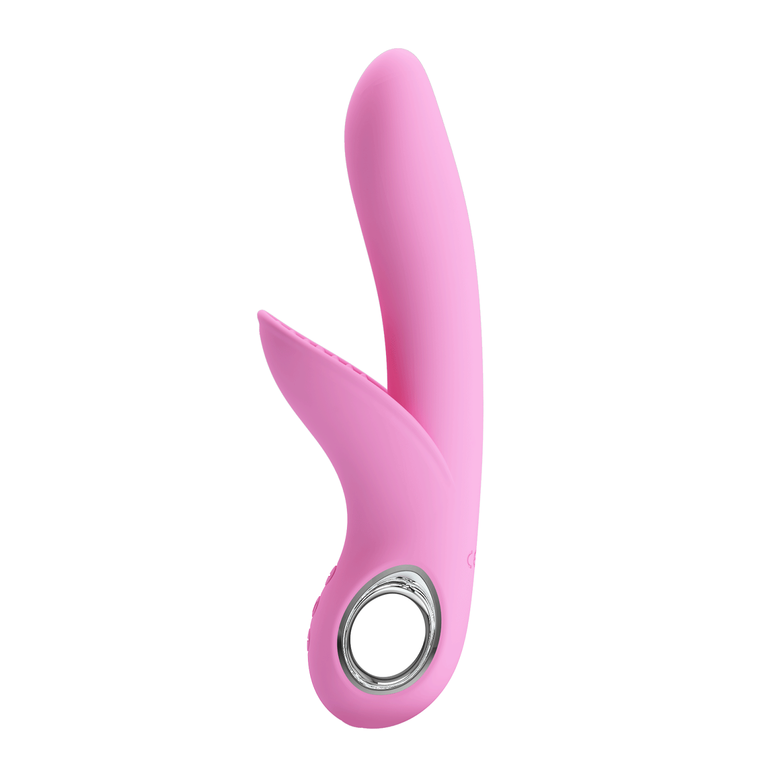 Vibrador de conejo con estimulador vaginal y un anillo de mantenimiento de metal - 7 modos de vibración, recargables