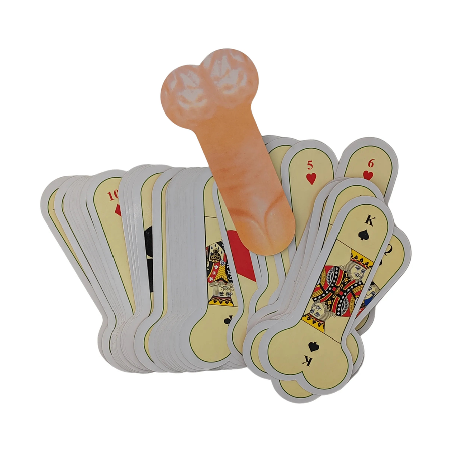 Französische Spielkarten in Phallusform mit Etui