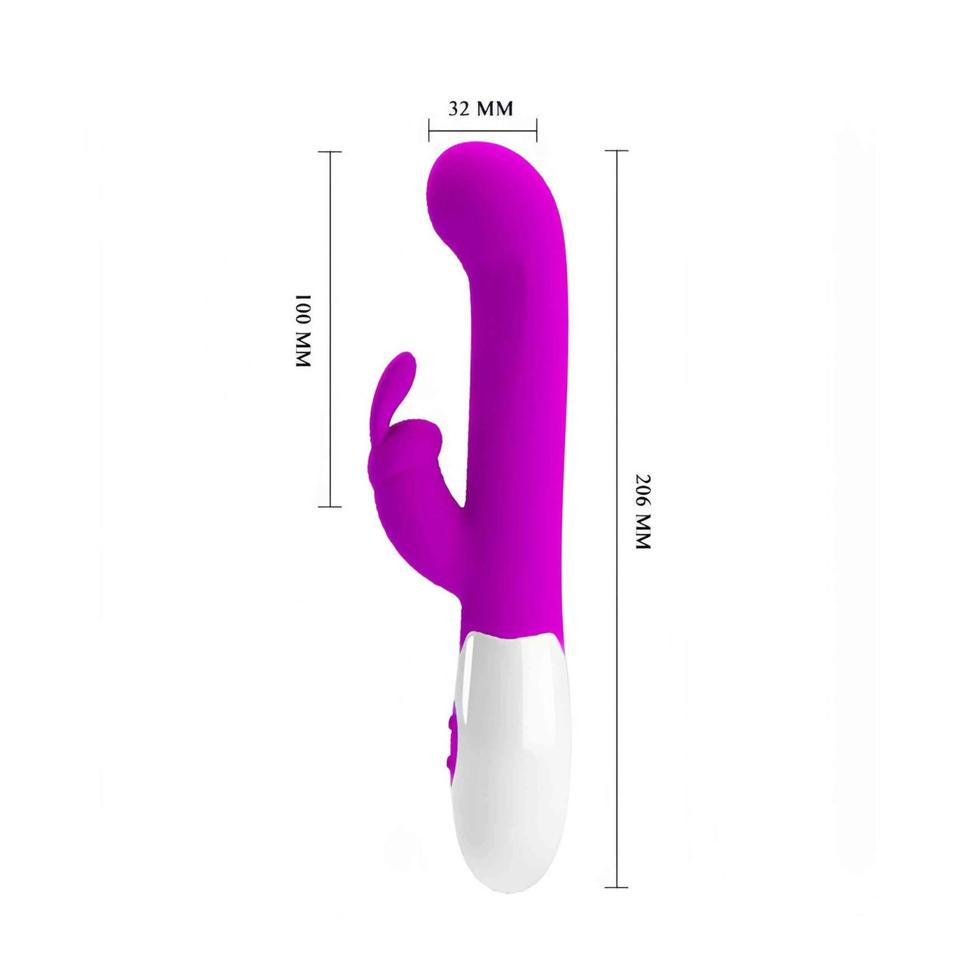 Vibratore rabbit viola misure 206mm con braccio laterale