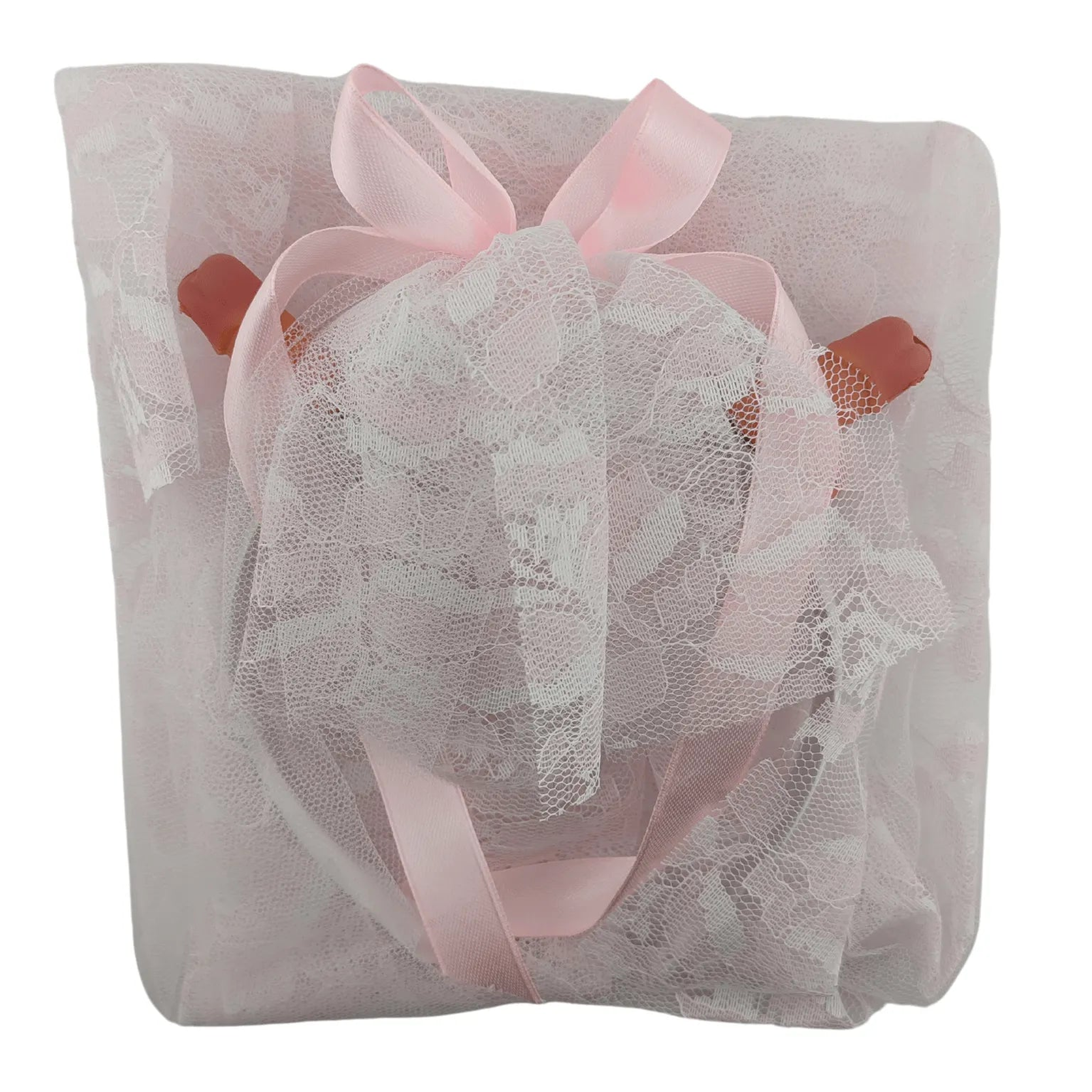 Cerchietto e velo Bianco/Rosa con 2 pisellini