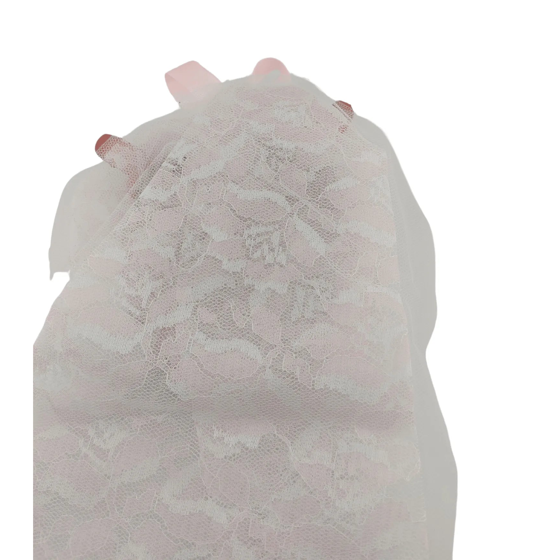 Cerchietto e velo Bianco/Rosa con 2 pisellini