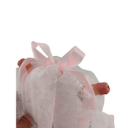 Cerchietto e velo Bianco/Rosa con 2 pisellini