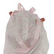 Cerchietto e velo Bianco/Rosa con 2 pisellini