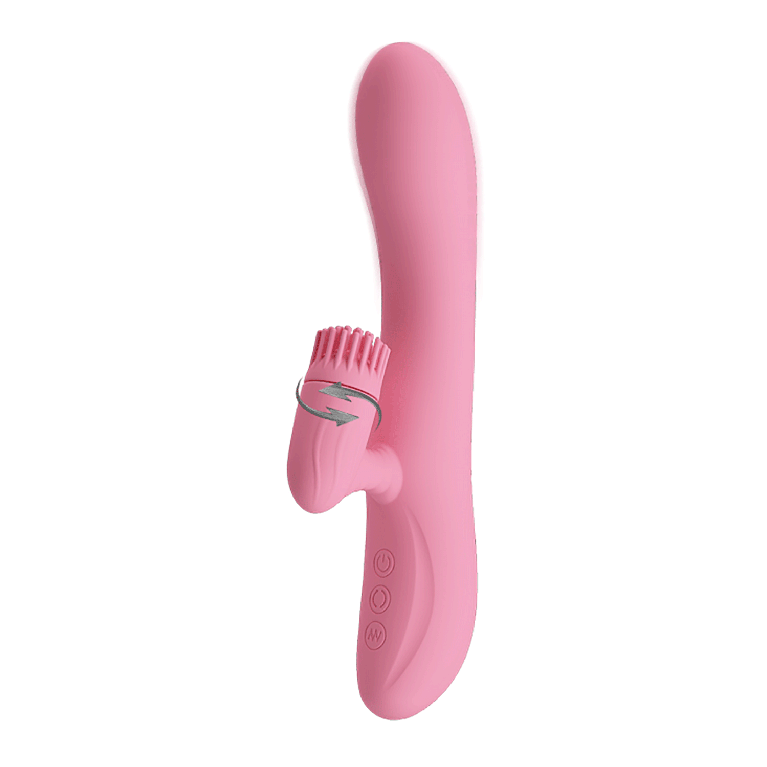Chris Vibratore Rabbit con stimolatore clitorideo a rotazione - Silicone, Anallergico, Ricaricabile, 7 modalità di vibrazione