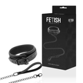 Double padded collar with matching black metal leash