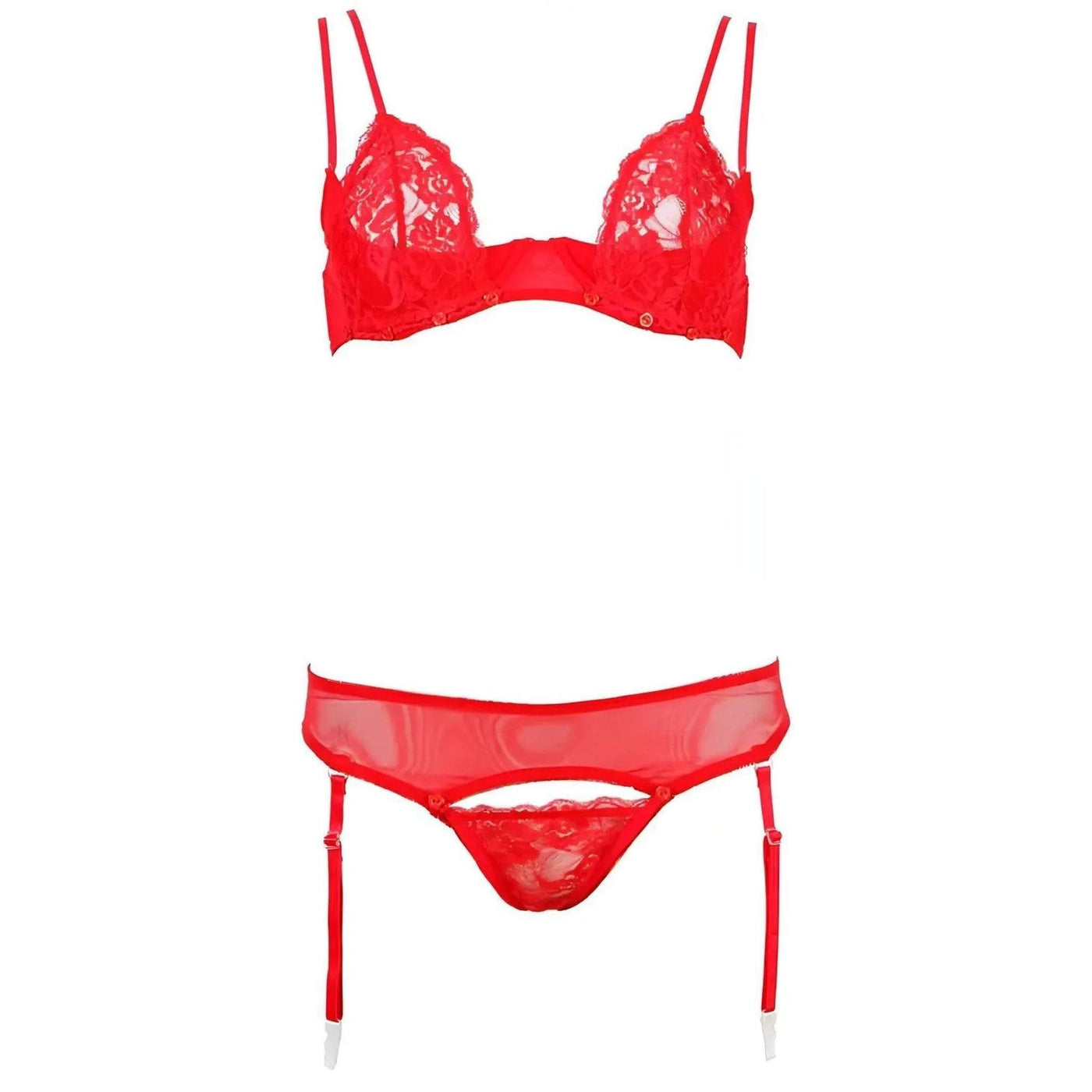 Completino Rosso Con Reggiseno Sganciabile