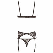 Completino Sexy - Reggiseno a balconcino, reggicalze e perizoma