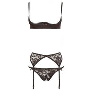 Completino Sexy - Reggiseno a balconcino, reggicalze e perizoma