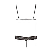 Completo Sexy in Pizzo Nero con Gioielli Decorativi