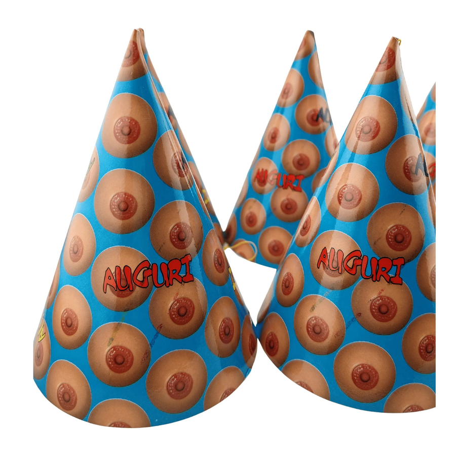 Pack of 6 Paper Party Hats Tits Theme