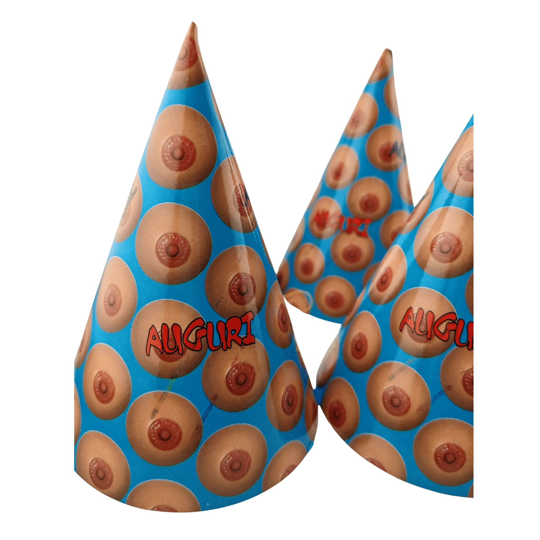 Confezione da 6 Cappellini in carta per festa Tema Tits