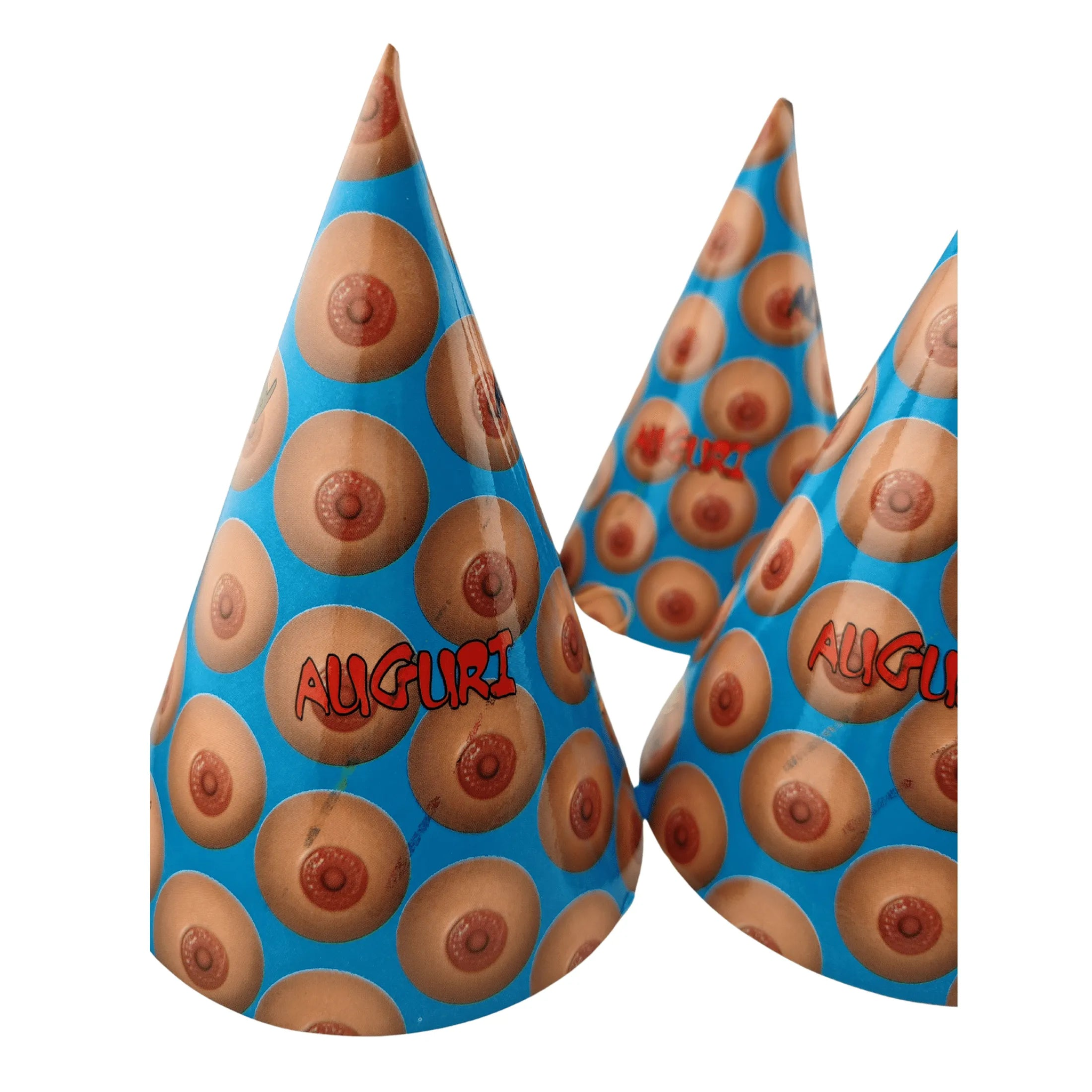 Confezione da 6 Cappellini in carta per festa Tema Tits