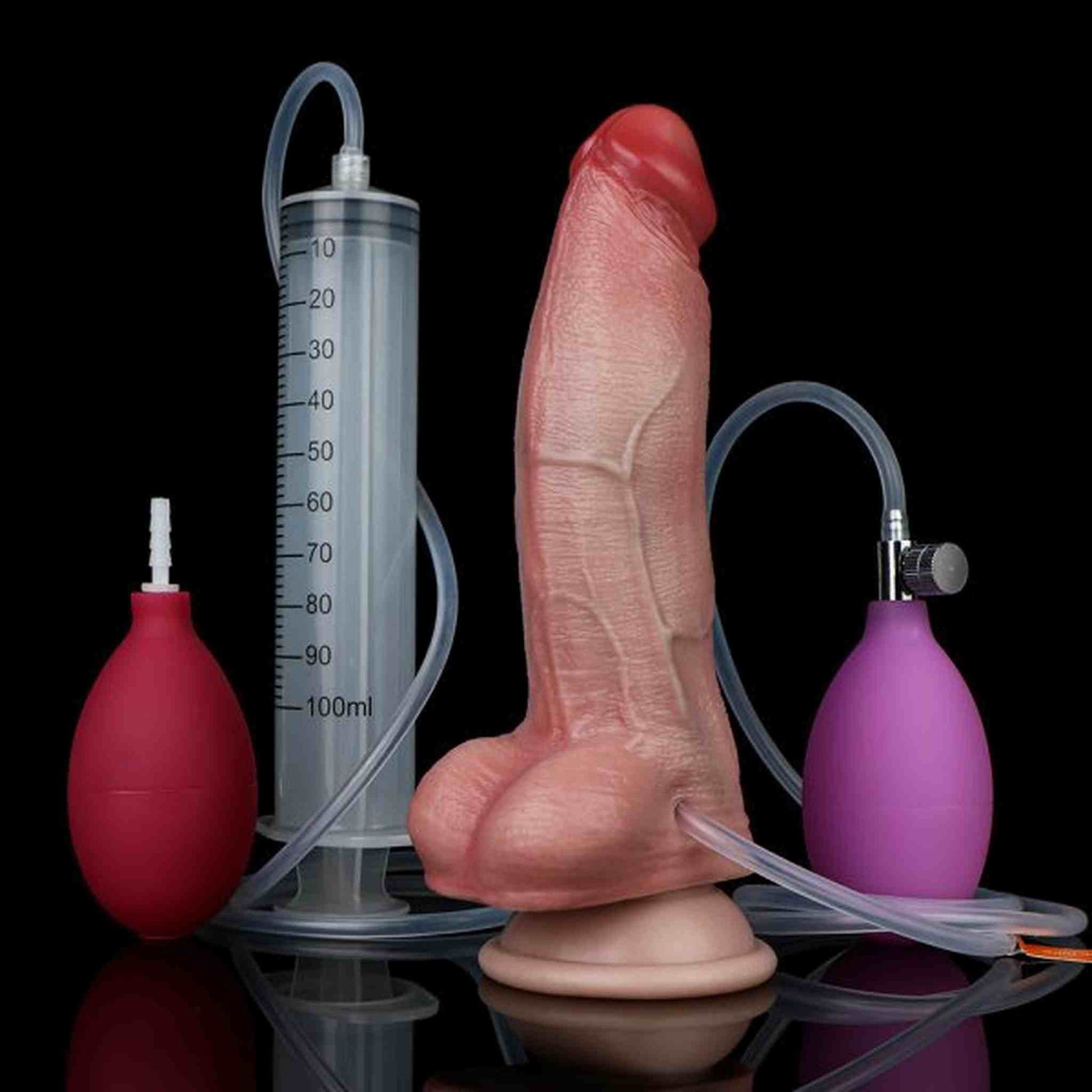 Constantine Aufblasbarer Squirting-Dildo für Paare, aufblasbares Sexspielzeug mit Handpumpe