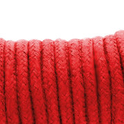 Dettaglio trama a treccia corda bondage rosso cotone