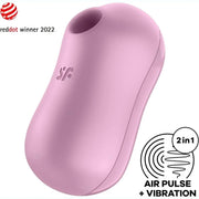Cotton Candy Double Aire Pulse Vibrator - Light Red
