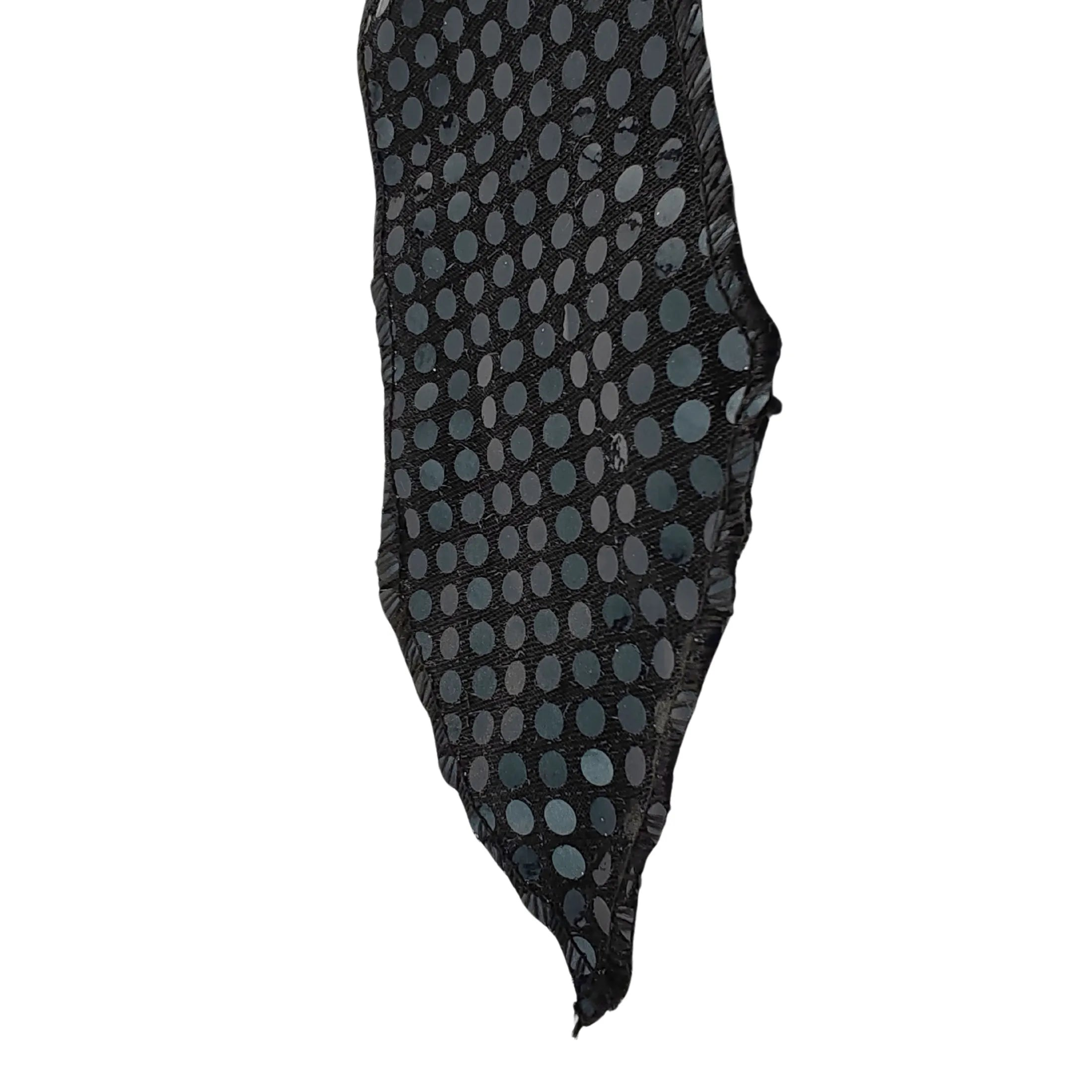 Cravatta nera con paillettes e pisellino argentato