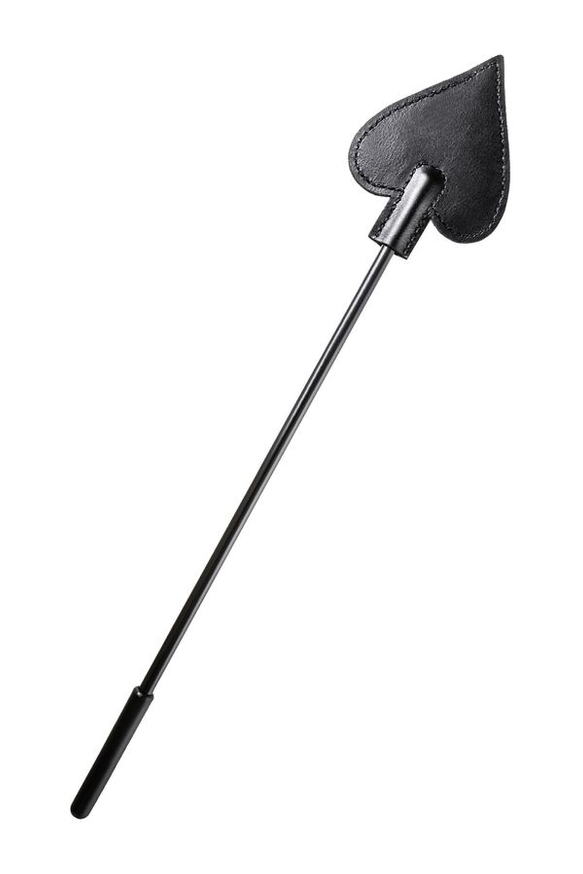 Crop con Paletta a forma di picche 36 cm – Frustino BDSM - Nero - Go Fetish - immagine 4
