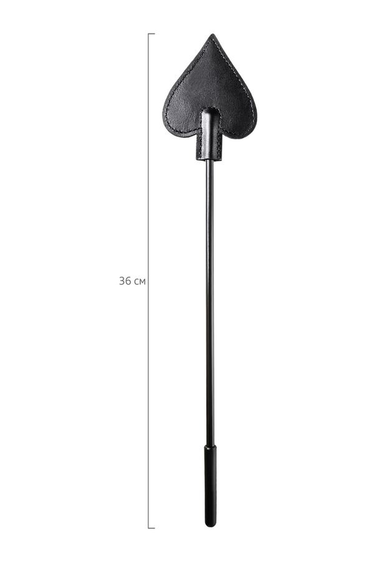 Crop con Paletta a forma di picche 36 cm – Frustino BDSM - Nero - Go Fetish - immagine 5