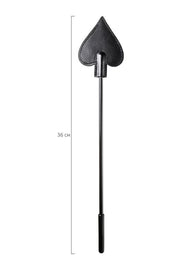 Crop con Paletta a forma di picche 36 cm – Frustino BDSM - Nero - Go Fetish - immagine 5