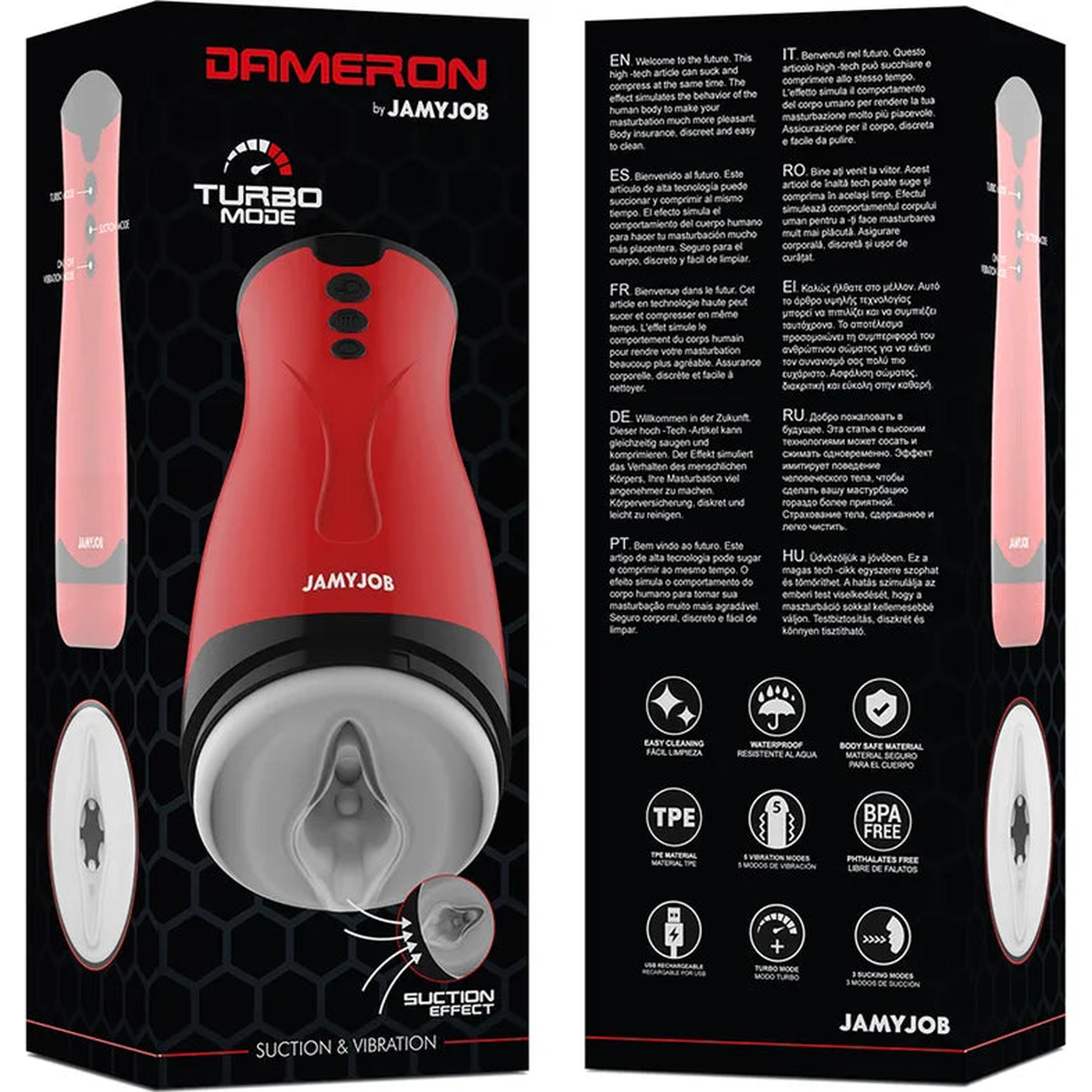 Dameron Masturbatore Elettrico con Suzione e Vibrazione