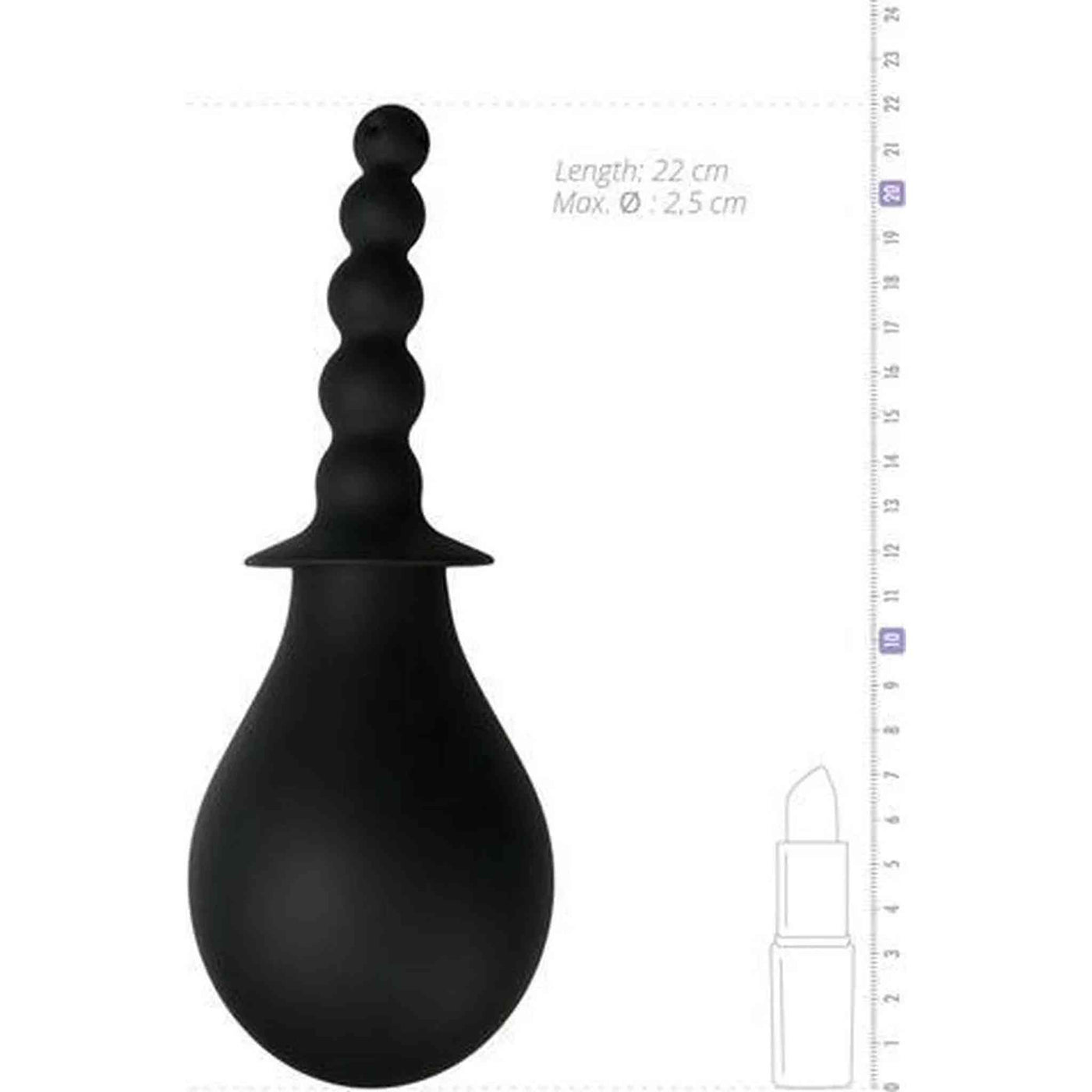 Deluxe Douche - Doccetta intima con palline anali in silicone - Nero