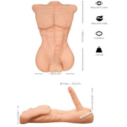 Deluxe Torso Uomo Muscoloso Super Realistico con dildo 52 x 34 cm