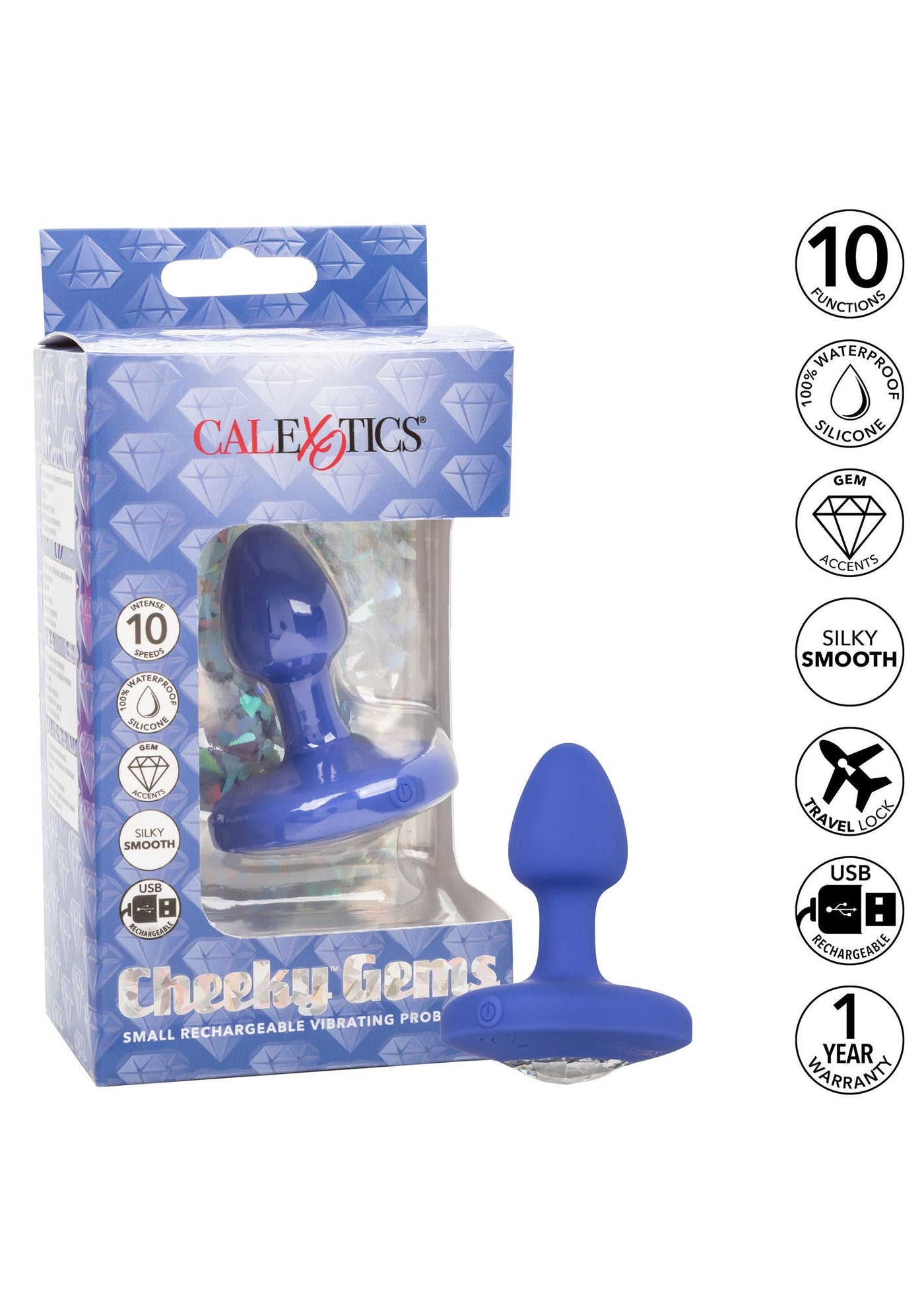 Diamante Anale Vibrante in Silicone Ricaricabile