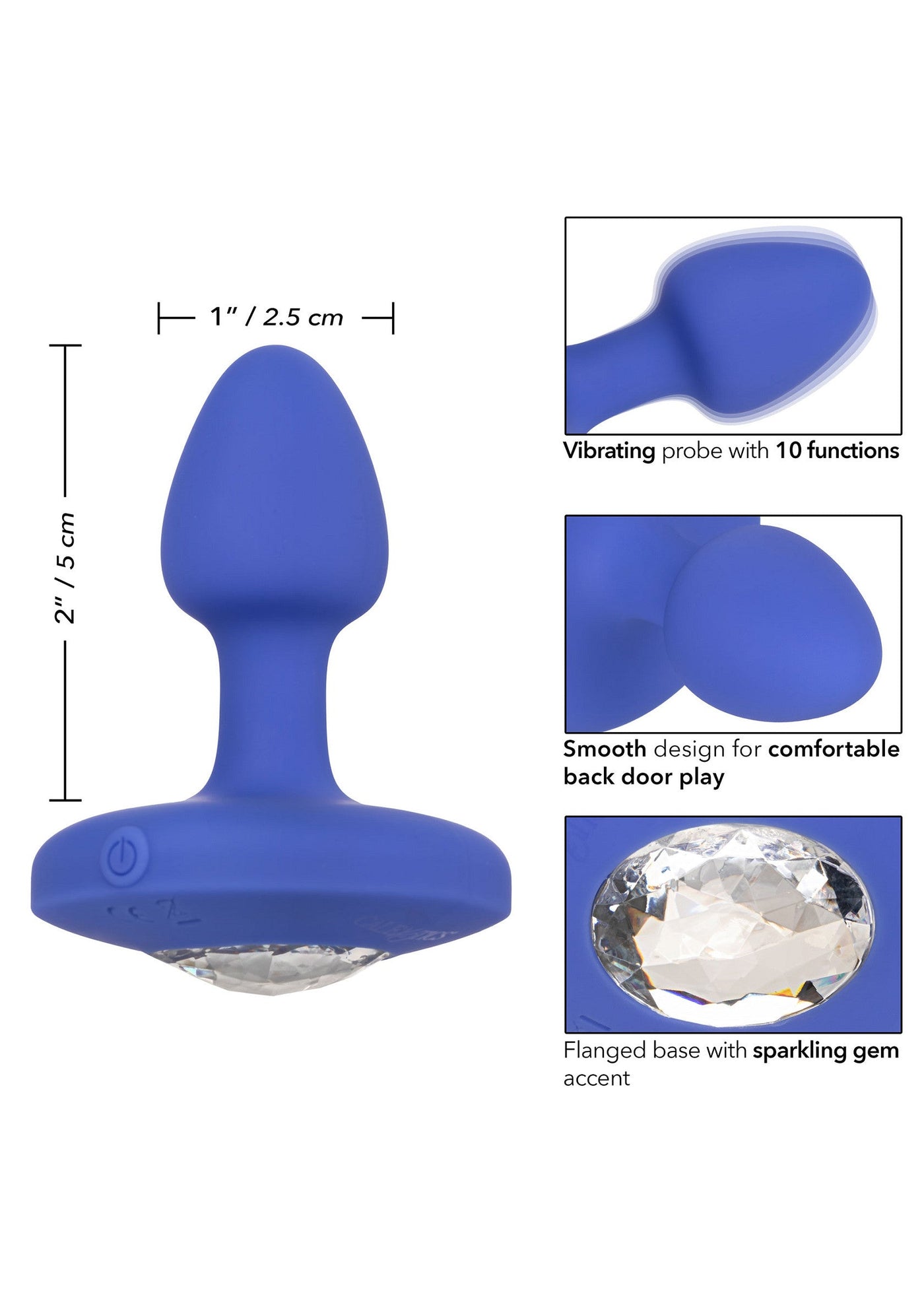 Diamante Anale Vibrante in Silicone Ricaricabile