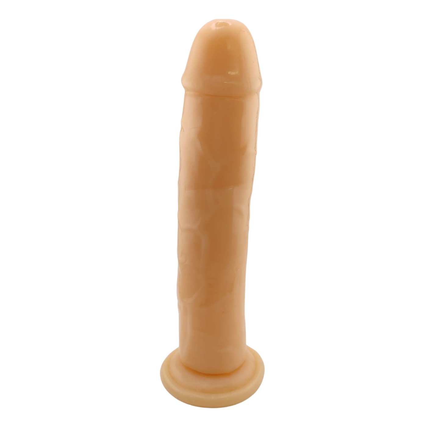 Dildo color pelle opaco in silicone con venature e base rialzata