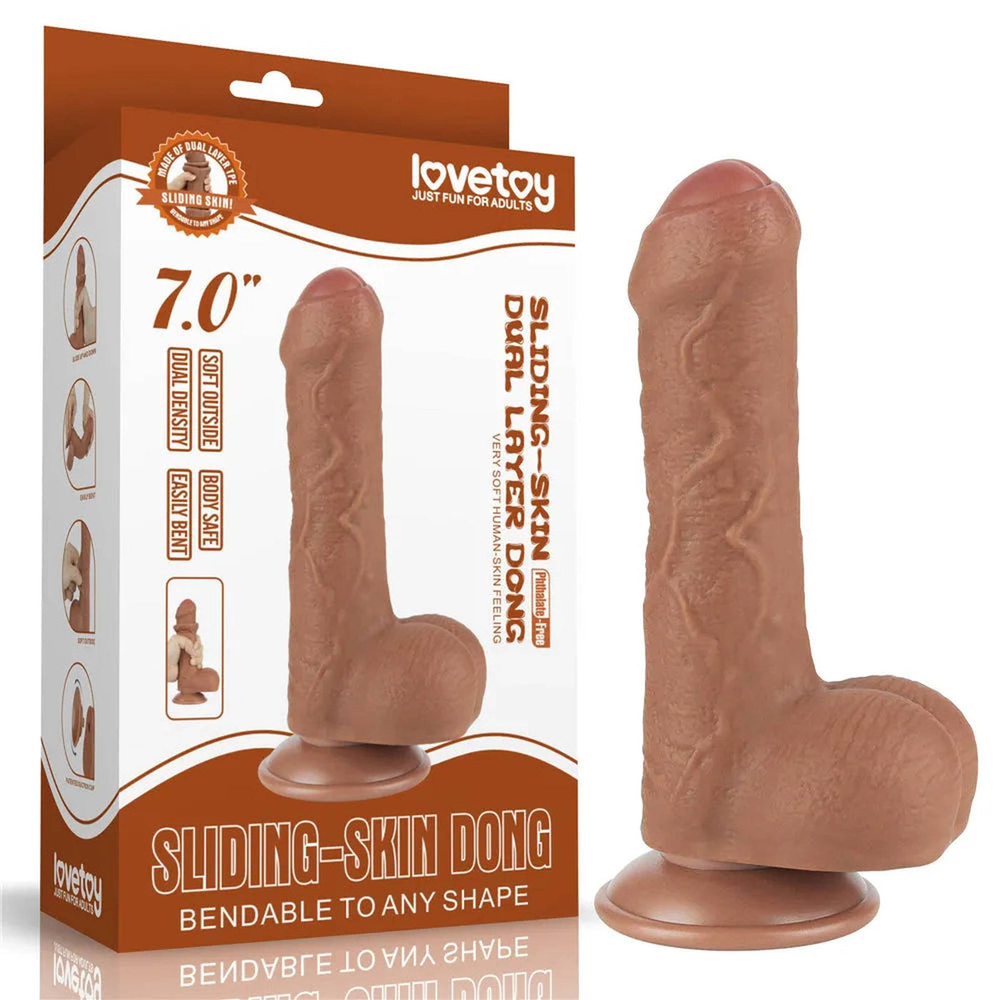 Dildo Mulatto con Pelle Scorrevole 7″