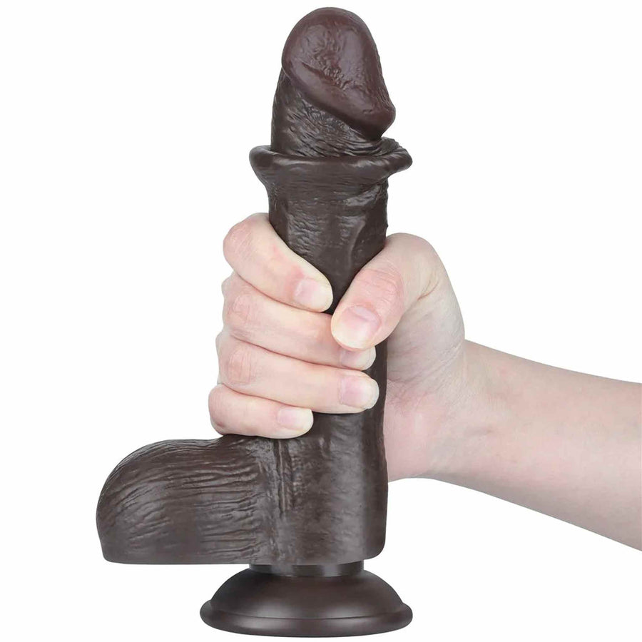 Black Dildo Can Be Removed Like a Real Penis 7.5''