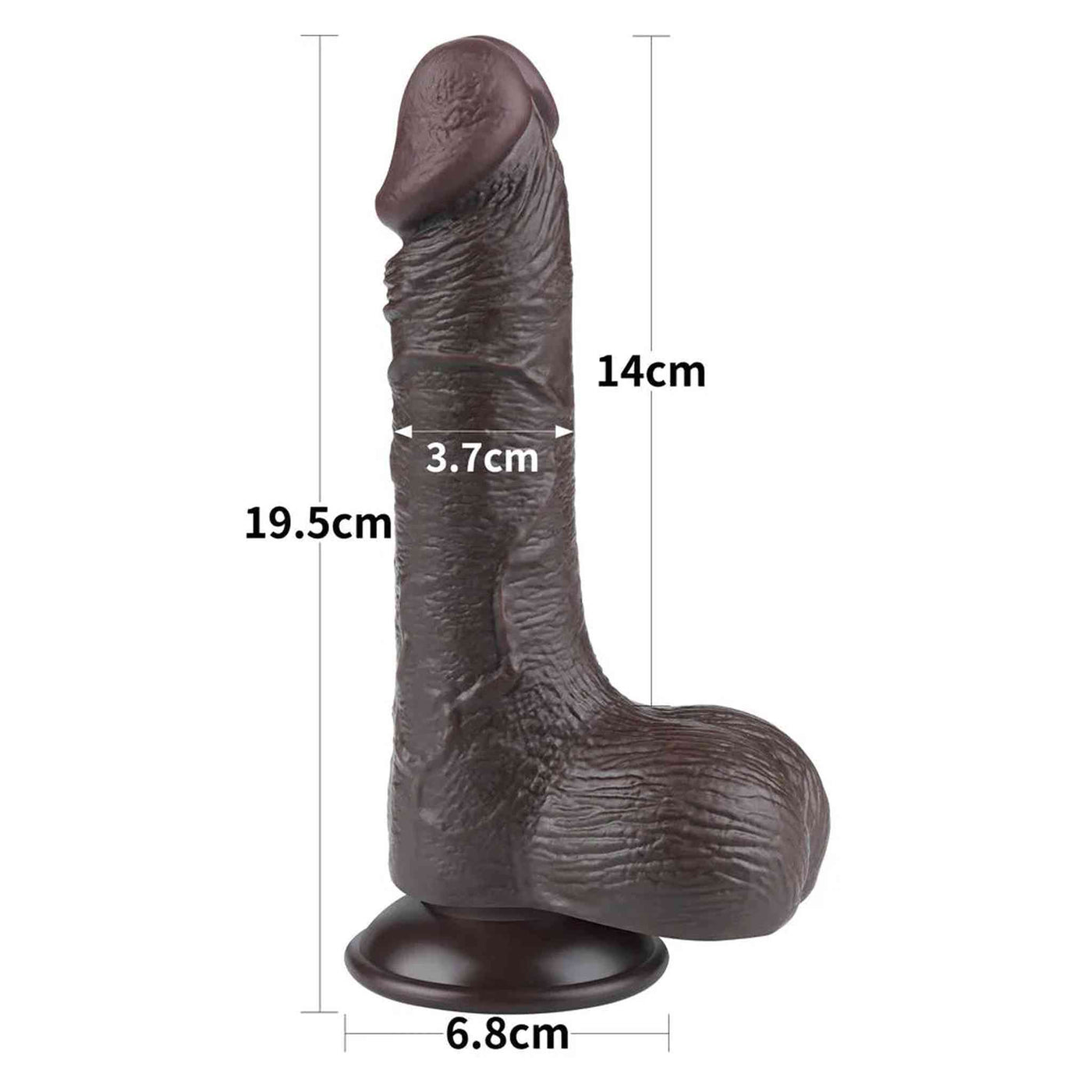 Dildo Nero Scappellabile come un Pene Vero 7.5″