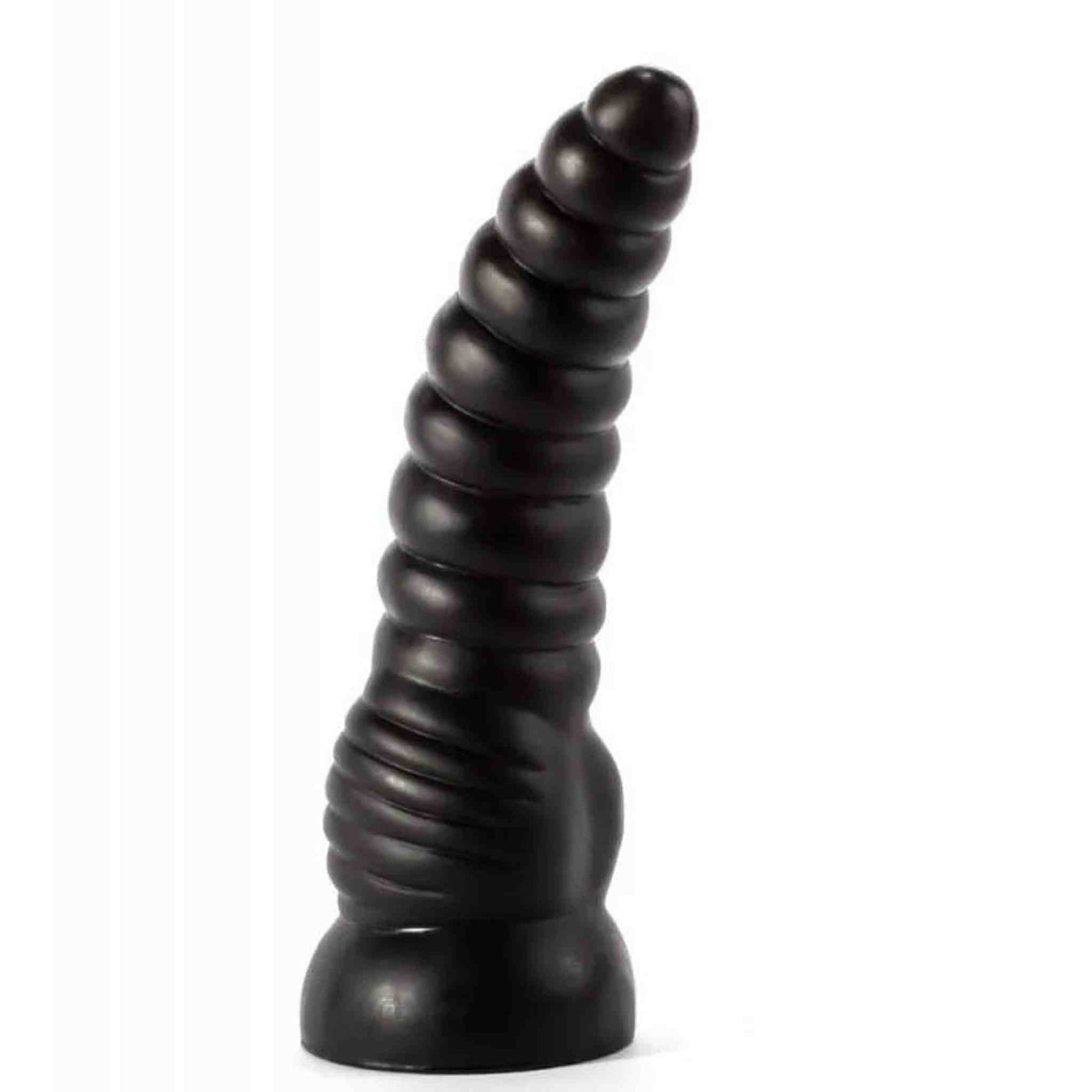 Dildo Nero a rilievi anulari 27.6 cm