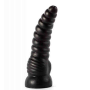 Dildo Nero a rilievi anulari 27.6 cm