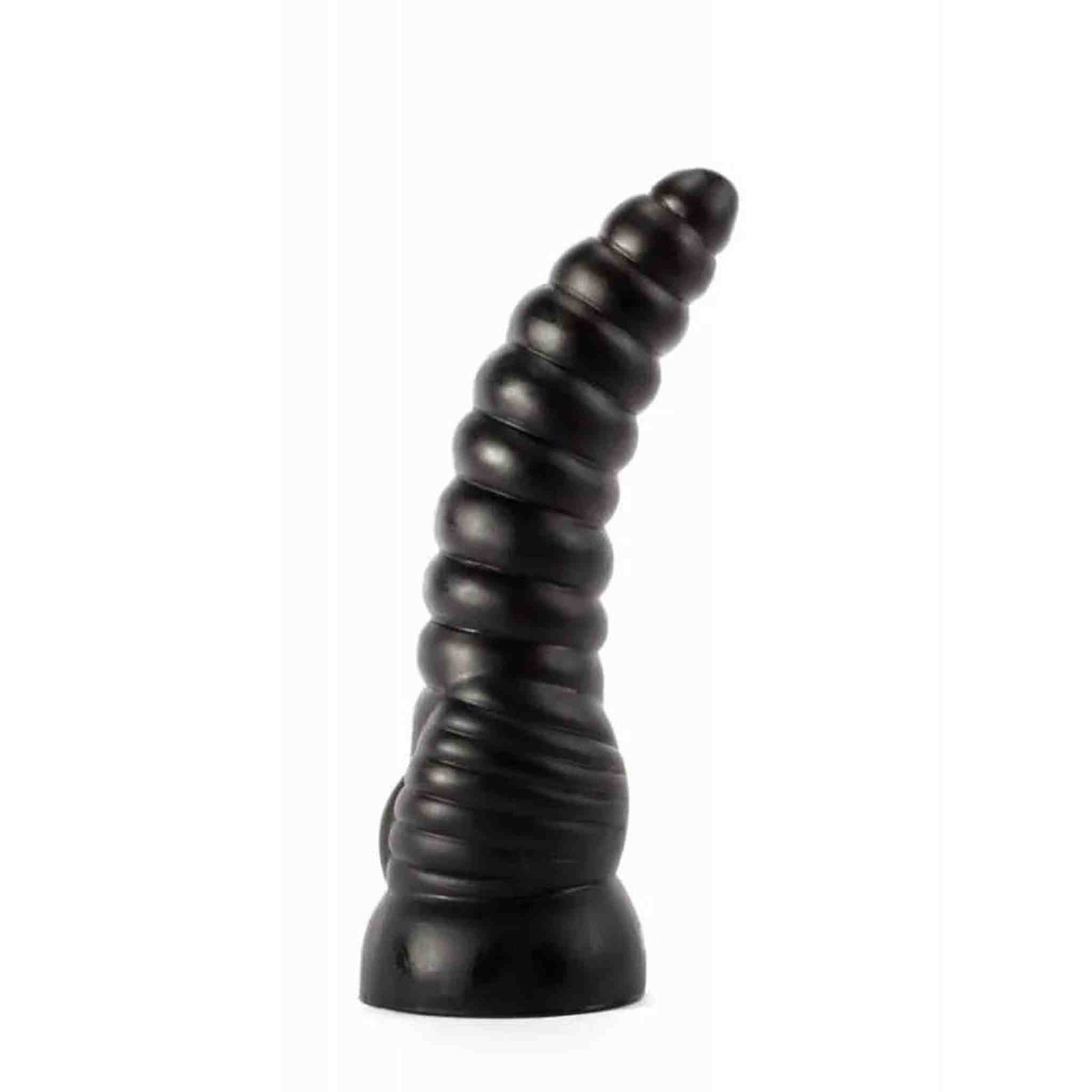 Dildo Nero a rilievi anulari 27.6 cm