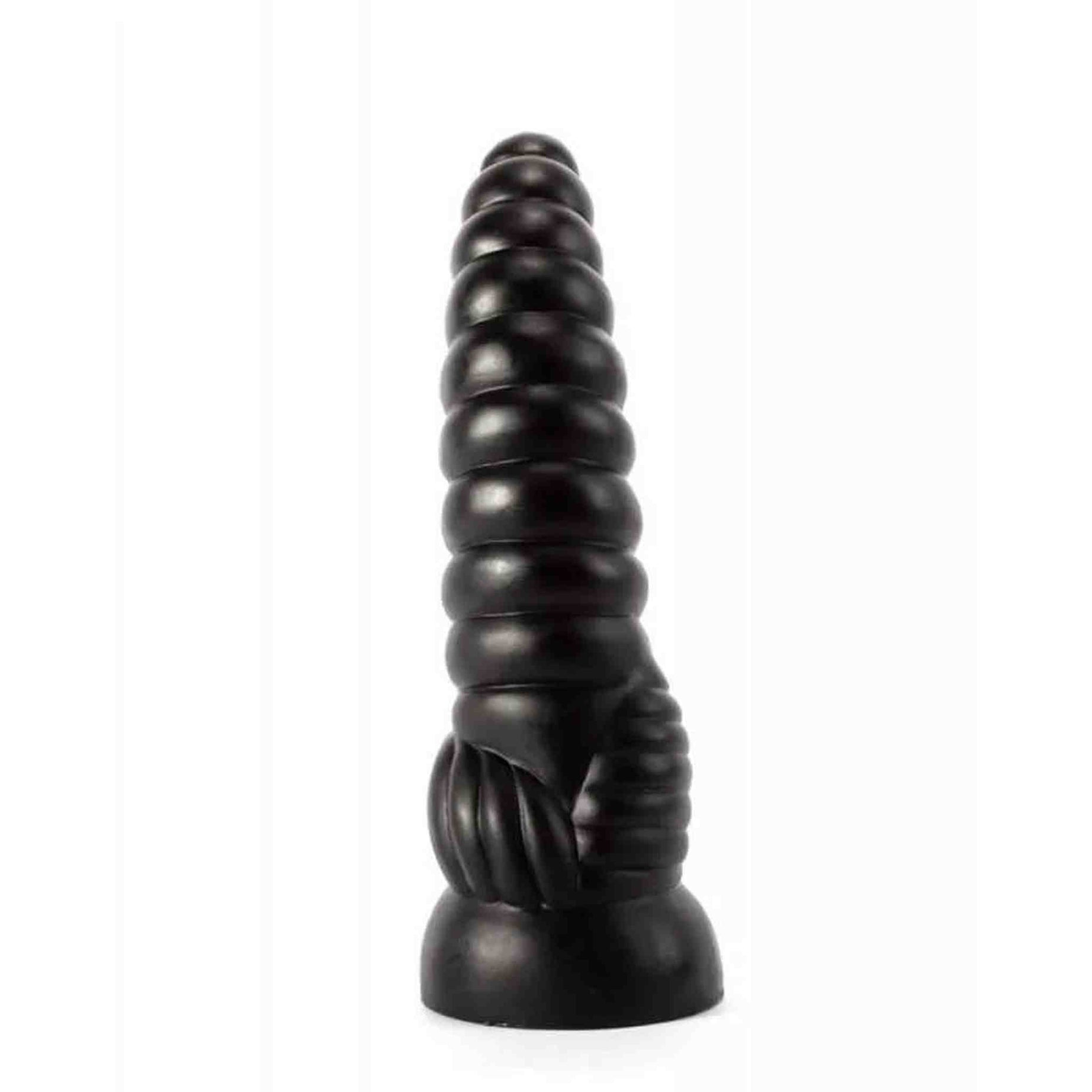 Dildo Nero a rilievi anulari 27.6 cm