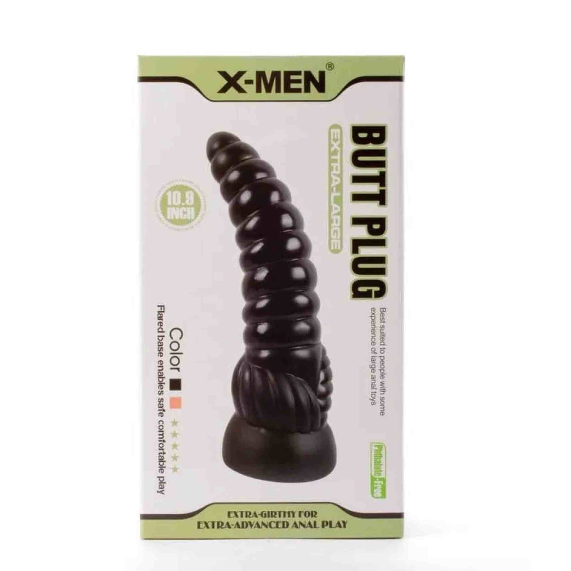 Dildo Nero a rilievi anulari 27.6 cm